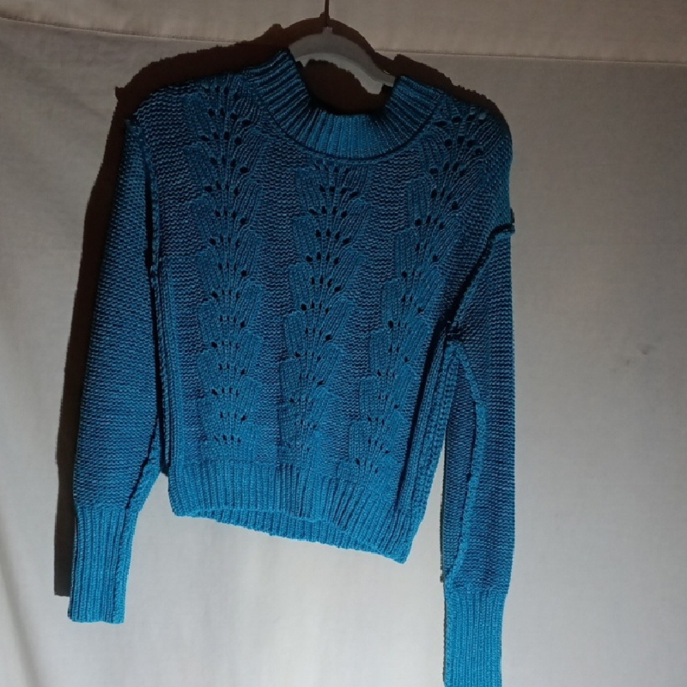 Free People Bell Song Pullover Sweater with Lacy Knit Design - Picture 4 of 4